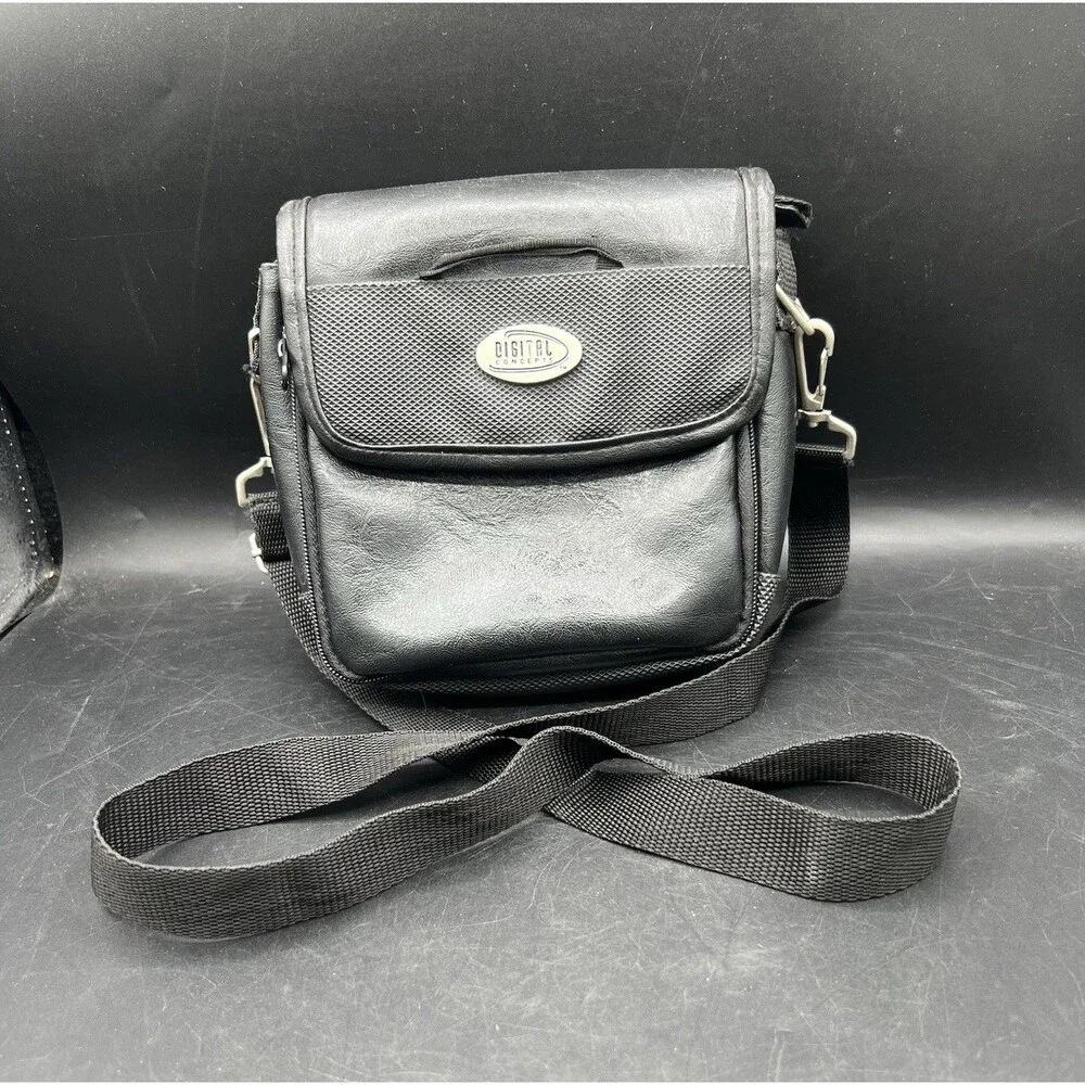 Digital Concepts Camera Carrying Case Crossbody Faux Leather Front Zip